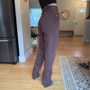 Vintage wranglers, high waisted, bare back jeans.